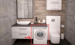 Đây là vị trí đặt máy giặt trong nhà, vừa thuận tiện lại hợp phong thủy