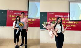 Doãn Hải My bảo vệ khóa luận tốt nghiệp với điểm 10, Đoàn Văn Hậu đến tận nơi chúc mừng