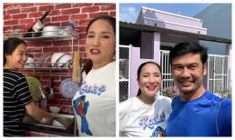 Cát Tường 'đột nhập' nhà Tiết Cương ở Long An, vợ trẻ nam nghệ sĩ hiếm hoi lộ diện