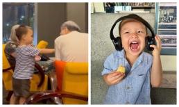 Leon nhà Hà Hồ đút bánh cho ông bà nội, cái kết lại cực tấu hài