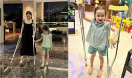 Lan Phương công khai clip chống nạng, đi lại khó khăn, tiết lộ hành động cực tình cảm của ái nữ