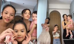 Phạm Quỳnh Anh bắt trend nhảy nhót cùng các con, chị cả gây bất ngờ với chiều cao vượt trội cùng vóc dáng chuẩn 
