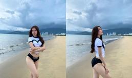 Hoa hậu Mai Phương diện trang phục mát mẻ thả dáng trên biển, body nuột nà liền gây mê