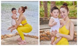 Bà xã Chi Bảo khoe dáng đỉnh với đồ tập, quý tử lại gây thích thú với loạt khoảnh khắc đáng yêu