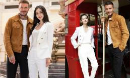 Angelababy khoe nhan sắc ngọt ngào khi chụp ảnh thân mật bên David Beckham 
