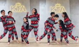 Gia đình Khánh Thi - Phan Hiển diện đồng phục nhảy nhót cực dễ thương, Kubi kiếm spotlight qua một chi tiết
