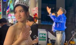 Phương Nhi có biểu cảm mếu máo, lộ rõ vẻ tiếc nuối khi phải về giữa lúc Isaac đang biểu diễn 