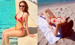 'Gái hai con' Huyền Baby phô diễn hình thể cực cháy khi đi biển ở Mỹ 