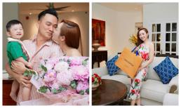 Bà xã Chi Bảo được tặng đồ hiệu đắt giá trong sinh nhật, quý tử có biểu cảm cực hài khi bố mẹ hôn nhau