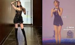 Diện váy ngắn đi hát, Thiều Bảo Trâm khoe trọn đôi chân dài thẳng tắp khiến ai cũng phải trầm trồ