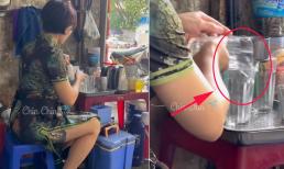 Khách quay lén cảnh bà chủ quán trà đá vỉa hè rửa cốc, cái kết thật 'ngỡ ngàng'