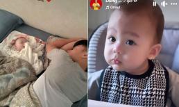 Vợ Tây của Bùi Tiến Dũng chụp lén khoảnh khắc chồng ngủ trưa với con, loạt ảnh mới của nhóc tỳ cực yêu