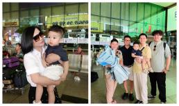 Ba con lớn của Bằng Kiều lần đầu gặp em út, gây chú ý nhất là biểu cảm vợ cũ nam ca sĩ khi bế nhóc tì