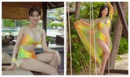 Bạn gái đạo diễn Nguyễn Quang Dũng lại gây mê với bikini nổi bần bật, cắt cúp táo bạo