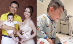 Con trai Chi Bảo học tiếng Anh cực chăm chỉ, một chi tiết hài hước chứng tỏ cố gắng cỡ nào