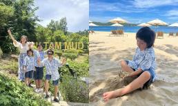 Gia đình Thanh Thúy - Đức Thịnh đi du lịch trong mùa hè, cậu út chiếm spotlight vì ngoại hình chuẩn 'soái ca nhí' 