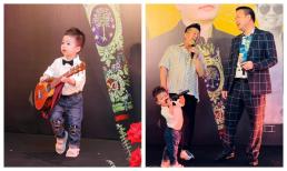 Con trai út của Bằng Kiều siêu cưng, cầm micro như ca sĩ hát mừng sinh nhật bạn thân của ba mình