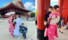 Á hậu Thanh Tú cùng gia đình du lịch Nhật Bản, 2 nhóc tỳ gây sốt vì quá đáng yêu