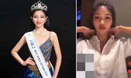 Á hậu Minh Kiên giật mình vì gặp khoảnh khắc hớ hênh trên sóng livestream trực tiếp