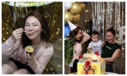Nhan sắc lung linh của vợ Quý Bình trong tiệc sinh nhật tại gia, quý tử ngày càng kháu khỉnh