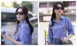 Hoa hậu Đặng Thu Thảo lên đồ đơn giản vẫn đẹp tựa nữ thần tại Hàn Quốc