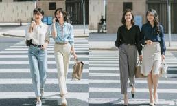 Đây là style mà phụ nữ ở nơi công sở nên mặc vào mùa thu! Kết hợp áo sơ mi với váy hoặc quần dài để đi làm sành điệu hơn