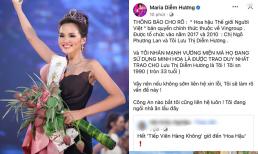 Diễm Hương bức xúc lên tiếng khi danh hiệu Hoa hậu Thế giới người Việt bị gán cho người khác trong ồn ào 'đi khách'