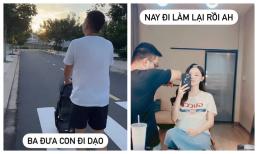 Minh Hằng lộ dáng thật khi đi làm lại, hiếm hoi khoe ảnh chồng ra dáng 'bố bỉm'