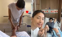 Huy Trần khoe cảnh được bà xã túc trực chăm sóc sau khi mổ, Ngô Thanh Vân nhắn nhủ chồng ngọt ngào