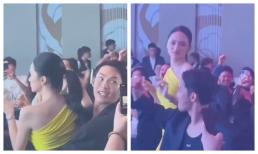 Hoa hậu Hương Giang bị phát hiện nhún nhảy và ngồi vào lòng chàng trai lạ