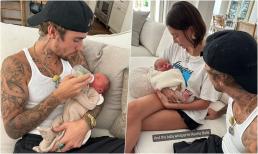 Justin Bieber và vợ Hailey bồng bế, chăm bẵm một bé gái mới sinh, nhìn như cặp cha mẹ đích thực