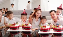 Dương Khắc Linh tổ chức sinh nhật cho 2 quý tử, khung ảnh gia đình hạnh phúc khiến nhiều người ghen tị