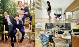 MC Đan Lê khoe không gian nhà mới sau khi sửa sang, cảnh 2 nhóc tỳ tất bật lau dọn nhận mưa lời khen