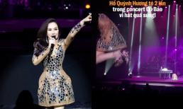 Diễn quá sung tại concert, Hồ Quỳnh Hương bất ngờ gặp sự cố té ngã 2 lần trên sân khấu khiến fan xót xa