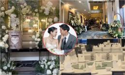 Phía trong không gian tiệc cưới tại Hà Nội của Đoàn Văn Hậu và Doãn Hải My trước giờ G