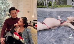 Lê Âu Ngân Anh cập nhật hoạt động một ngày của mẹ bầu 39 tuần, tự tin diện bikini liền gây sốt với body hiện tại 