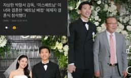 Đám cưới của Đoàn Văn Hậu và Doãn Hải My lên báo Hàn nhưng huấn luyện viên Park Hang-seo lại là tâm điểm