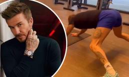 Victoria khiến người hâm mộ nóng mắt khi chia sẻ đoạn video về chồng David Beckham đang chống đẩy trong chiếc quần đùi tập gym nhỏ xíu