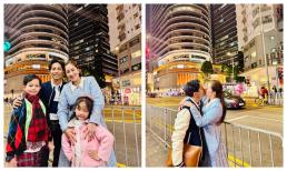 Khánh Thi - Phan Hiển đưa hai con đi du lịch Hông Kông, chàng lại hôn má nàng cực ngọt
