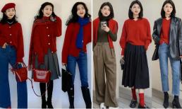 Phụ nữ trung niên nên chuẩn bị một chiếc áo len đỏ dịp cuối năm để khí chất trông tươi tắn hơn khi tụ tập ăn tối hay đi thăm người thân, bạn bè