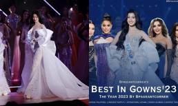 Hậu dừng chân ở Top 15 Miss International 2023, Phương Nhi đứng đầu trong Top 20 BXH Evening Gown đẹp nhất năm 