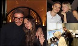 Victoria Beckham âu yếm chồng David trong bữa tiệc xa hoa, Romeo và bạn gái Mia đều có mặt