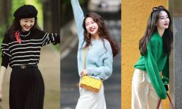 Đừng mua quá nhiều áo lót trong mùa đông, chỉ cần chuẩn bị áo len, kết hợp với váy là đẹp