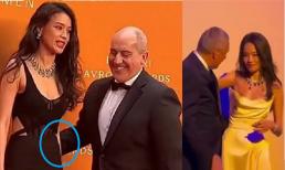 Thư Kỳ mặt biến sắc khi bị khách mời sàm sỡ tại sự kiện