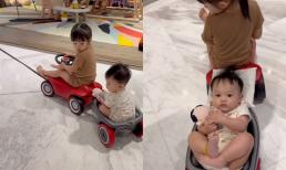 Đàm Thu Trang khoe khảnh khắc đáng yêu hết nấc của ái nữ khi chơi đùa cùng em, dân mạng đồng loạt thích thú