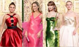 Thảm đỏ Quả cầu vàng 2024: Taylor Swift gợi cảm với váy hai dây, Selena Gomez 'o ép' vòng một chật ních
