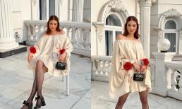 Lan Khuê diện đồ rộng rãi, khéo léo giấu bụng giữa nghi vấn mang thai nhưng vẫn bị nghi bởi một dấu hiệu 