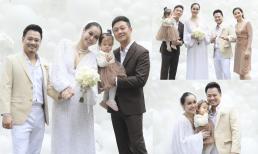 MC Anh Tuấn lần đầu hé lộ con gái một tuổi, công khai sánh đôi bà xã dự đám cưới của nhạc sĩ Nguyễn Đức Cường