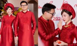 Diễn viên Ngọc Huyền bật khóc vì hạnh phúc trong lễ ăn hỏi với cháu NSƯT Chí Trung