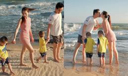 Dương Khắc Linh đưa vợ con đi du lịch trước thềm năm mới: Nam nhạc sĩ khóa môi vợ cực ngọt, 2 quý tử ngày càng dễ thương